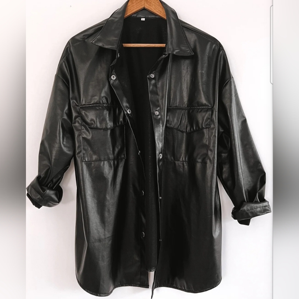 Pebby Forevee Faux Leather Shacket